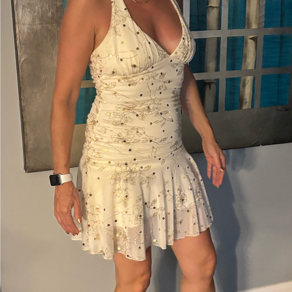 Taboo Cream Floral Mini Dress